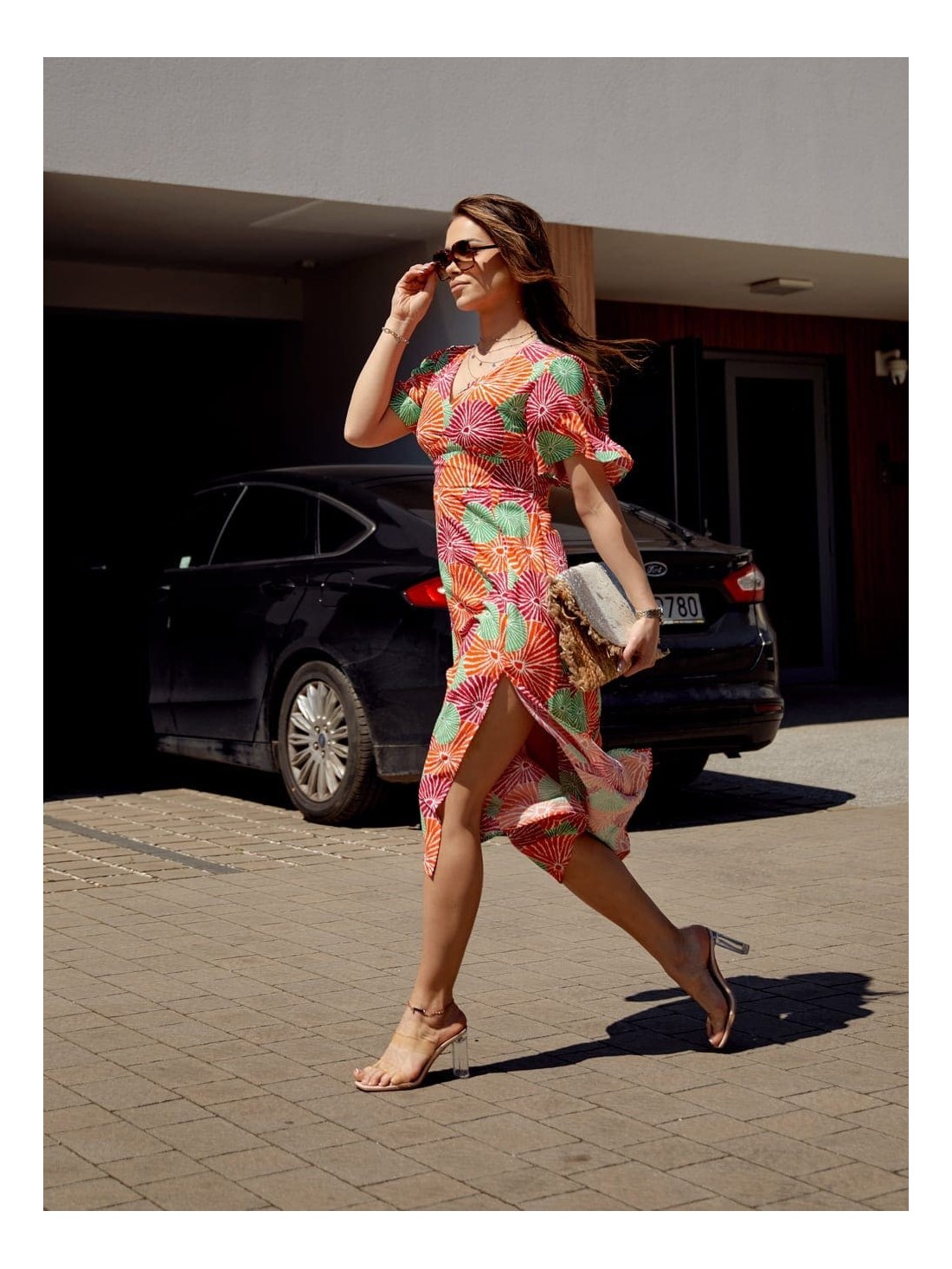 Light patterned midi dress 3405 - Online store - Boutique